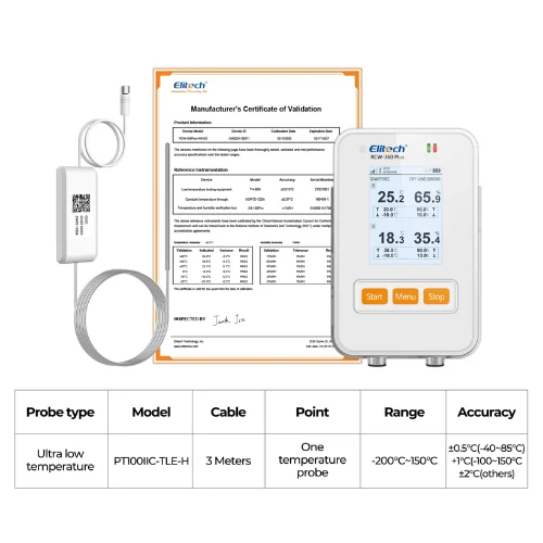 Đầu dò nhiệt độ cực thấp 3m Elitech PT100IIC-TLE-H-3M (-200~150℃)