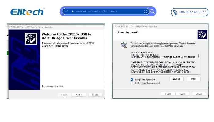 Cài đặt driver cho thiết bị Elitech
