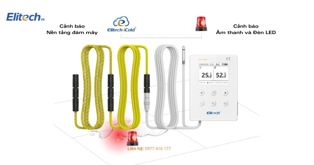 Hệ thống cảnh báo máy nhiệt ẩm kế tự ghi Elitech RCW-800W-WI